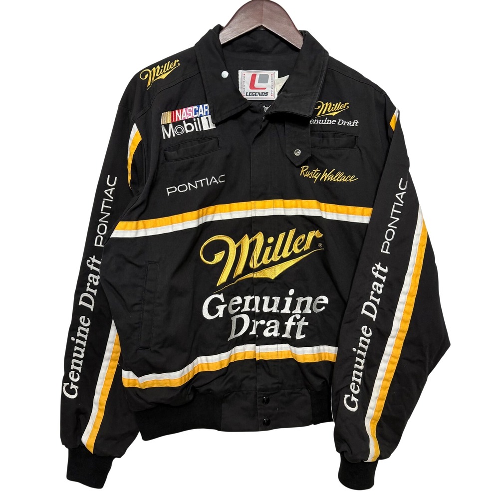 Legends Racing Rusty Wallace Miller NASCAR‎ Jacket Men's Large Made in USA